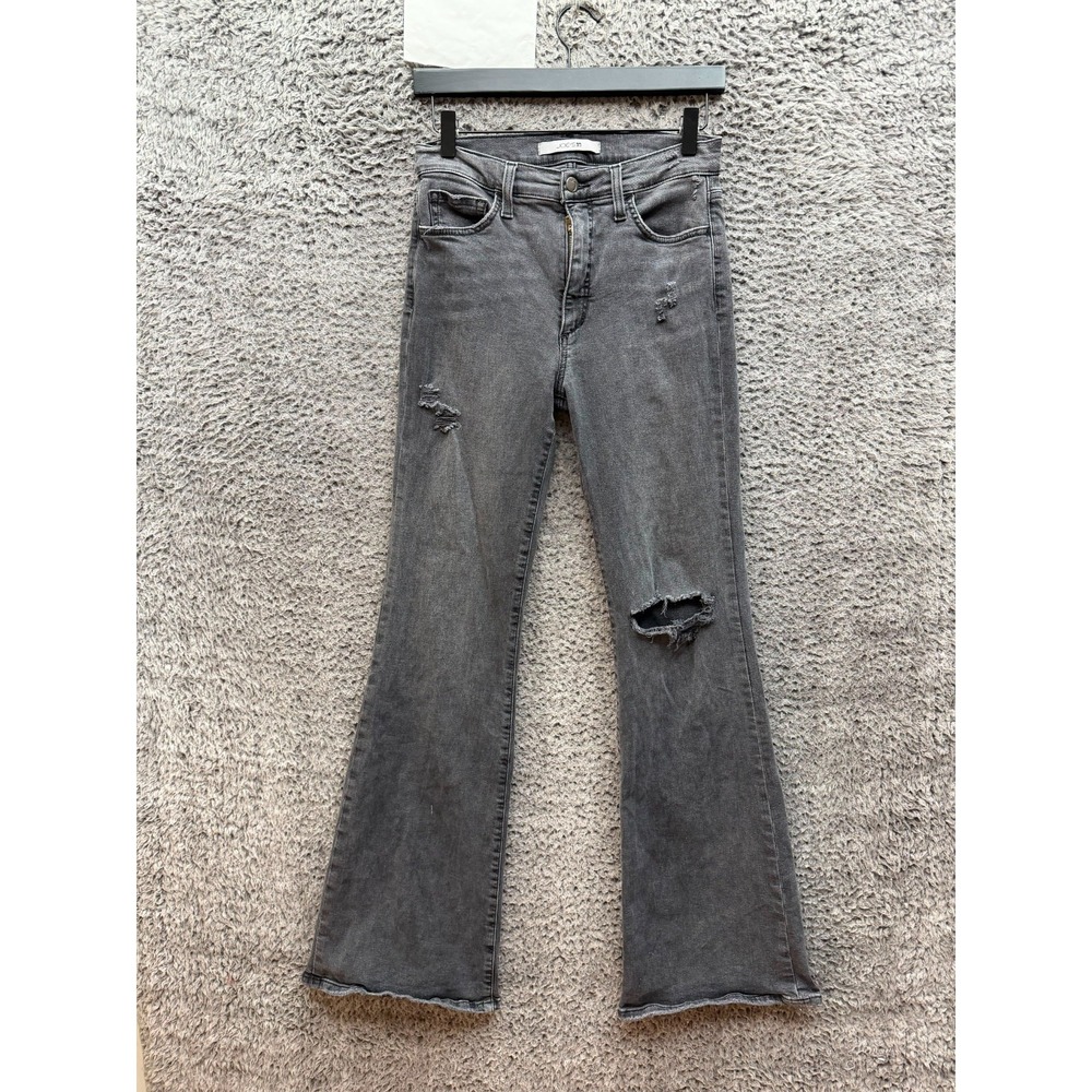 Joes Jeans Mid Rise Distressed Flare Denim Jeans Grey Womens Size 27